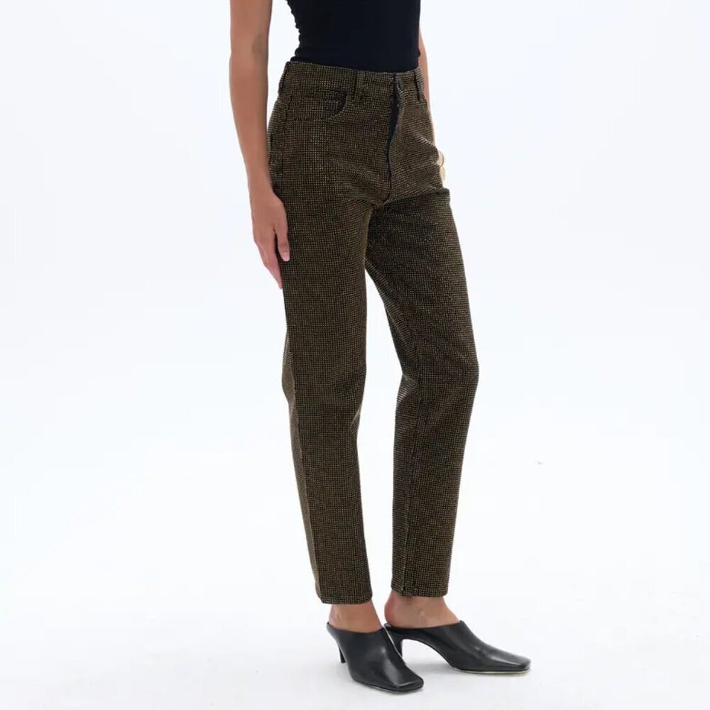 NWT Nocturne Black Gold Stone Embroidered Jeans Size M | MSRP $349